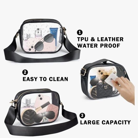 KETIEE Clear Crossbody Bag, Stadium Approved Clear Purse Bag for Concerts Sports - Picture 2 of 8
